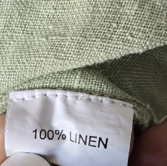 Dolma 100% Linen Light Green Midi Slip Dress Resort Vacation Beachy Tie-Dye S - Picture 13 of 13